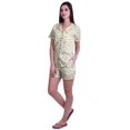 thumbnail image 2 of Moomaya Ensemble de Pyjama en Coton pour Femmes, Chemise de Nuit à Col Cranté à Manches Courtes, 2 of 6