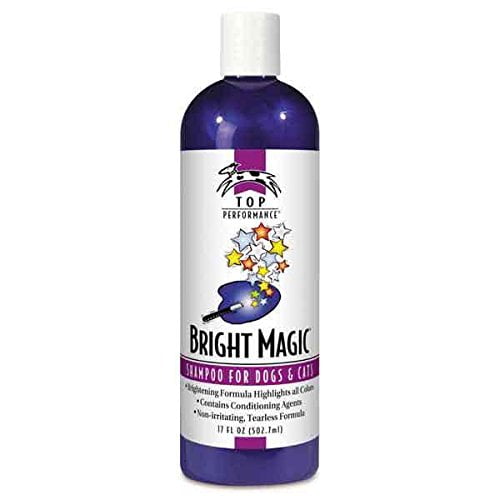 Top Performance Bright Magic Pet Shampoo Dog & Cat Grooming Brightens Coats Cherry Scented 17 oz