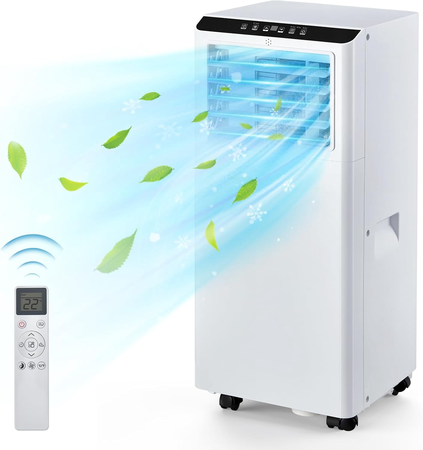 Garvee 8000 BTU Portable Air Conditioner, AC Unit for Room Up to 350 Sq.ft, 3 In 1 Air Cooler with Fan, Dehumidifer, White