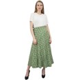 thumbnail image 3 of Phagun Robe Bohème Verte en Coton, Jupe Portefeuille Réversible Imprimée Ikat pour l'Été, 3 of 6