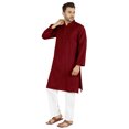 thumbnail image 3 of Atasi Ensemble Kurta Pyjama 2 Pcs pour Homme, Col Henley, Kurta Long Décontracté, 3 of 7