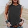 thumbnail image 1 of Débardeurs pour Femmes Zeophrasy Chemise Sans Manches pour Femmes Couleur Unie Col Rond Chemise Décontractée Débardeurs Blouse Sans Manches Excellent Cadeau à Petit Prix Gris Foncé TTG, 1 of 6