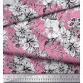 thumbnail image 3 of Soimoi Rayon Fabric Leaves & Flower Floral Print Fabric by Yard 56 Inch Wide, 3 of 3