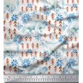 thumbnail image 1 of Soimoi Poly Georgette Fabric Snowflake & Polar Bear Animal Printed Craft Fabric by The Yard 52 Inch Wide, 1 of 5