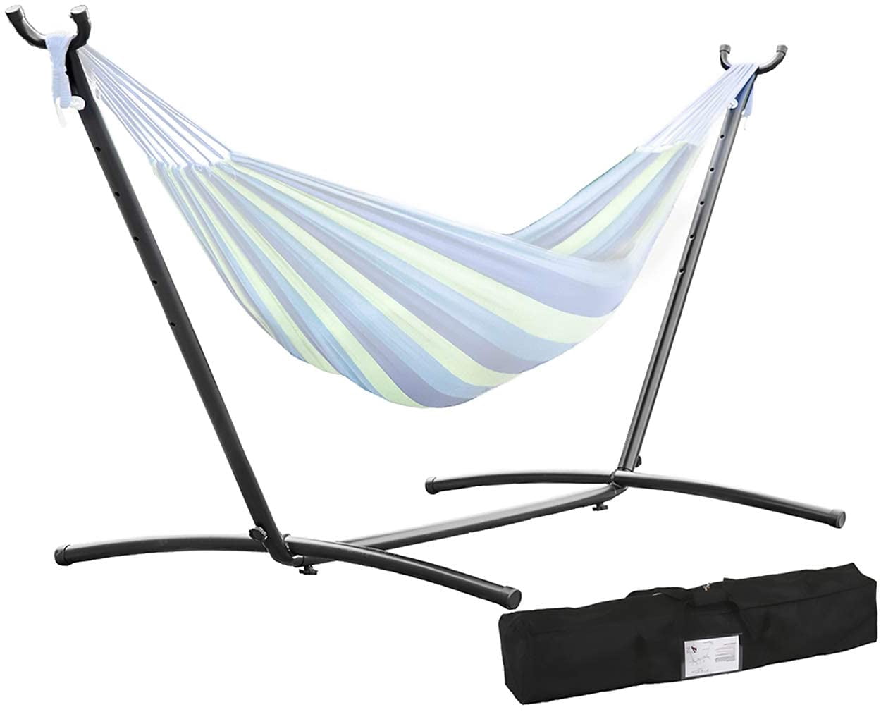 FDW Support de Hamac Portable Support Lourd Portable Acier Seulement pour Patio Extérieur Ou Intérieur, Étui de Transport (No )
