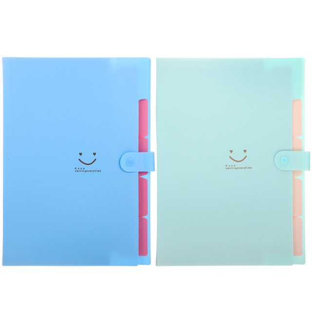 2Pcs Bright Color Filling Folder Office Document Organizer Accordion File Folder