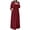 Wine, variant on Womens Muslim Abaya Dress Long Sleeve Islamic Robe Pockets Maxi Prayer Clothes Elegant Holiday Long Dress