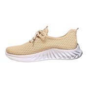 GPOECD Women's Running Shoes Lightweight Casual Running Style Breathable Soft Sole for Everyday Comfort and Versatile Wear Daily Womens Athletic Shoes Beige,40