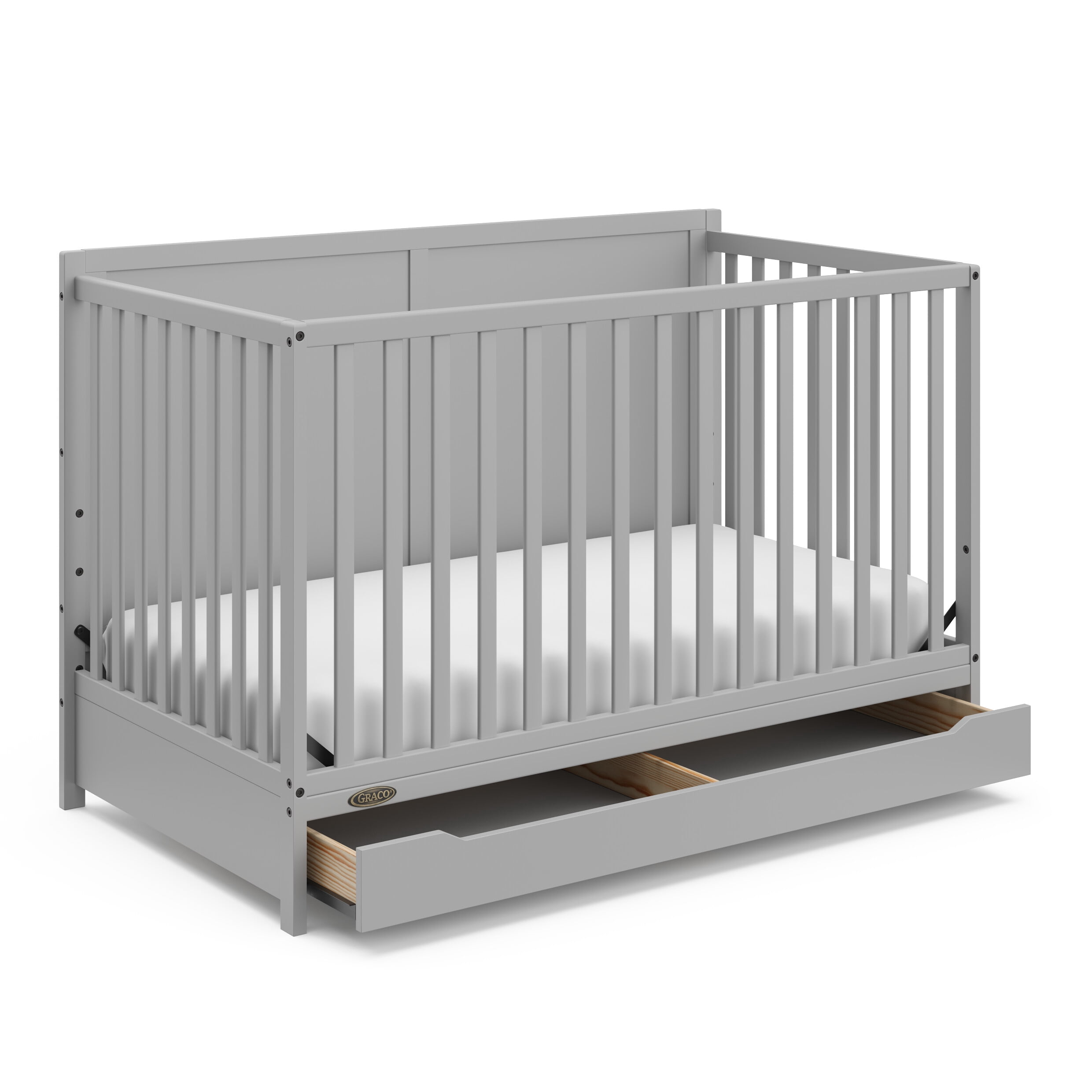 Graco Melrose 5-in-1 Convertible Baby Crib with Drawer, Pebble Gray