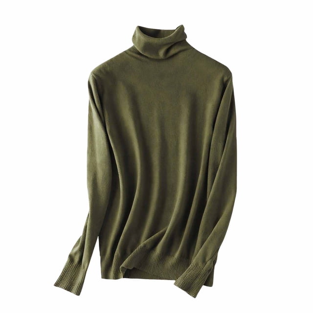 BLVB Chandails à Col Roulé à Manches Longues pour Femmes sous-Vêtements Thermiques Couche de Base Automne Hiver Chandails à Enfiler