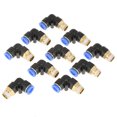 thumbnail image 1 of 10pcs Coude Pneumatique Raccords Rapides Adaptateur de Raccords d'Air 8mm de Diamètre G1/4 Ensemble, 1 of 14