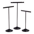 thumbnail image 1 of Transemion 3 Pieces/Set Jewelry Display Stand T-shaped Holder Bangle Headband Rack Earring Organizer Dresser Shop Showcase Black, 1 of 6