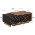 thumbnail image 2 of Tribesigns Table Basse Réglable et Extensible avec 2 Tiroirs, Table Centrale Réversible de 42 Pouces-65 Pouces avec Rangement (Brun et Noir), 2 of 5