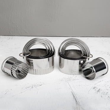 5 Pcs/Set Biscuit Cutter Non Stick Anti-rust Stainless Steel Round Cookie Cutter Set for Kitchen