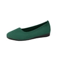 thumbnail image 1 of Womens Casual Shoes Large Size Knit Solid Color Simplicity Soft Sole Round Toe Flat Bottom Slip on Lightweight Comfortable Breathable Mesh Walking Shoes Green, 1 of 9