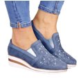 thumbnail image 1 of Summer Casual Wedge Walking Shoes Women Rhinestone Breathable Plus Size Sneakers, 1 of 9