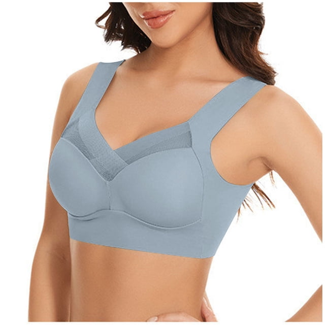 Timegard Womens 3pc Wireless Bra Mesh Back Smoothing Full Coverage High Support Comfort Thin Bralette
