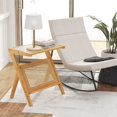 thumbnail image 2 of Costway Rattan Side Table Bamboo Accent Bedside Table with Tempered Glass Top Natural, 2 of 10