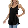 thumbnail image 3 of Débardeurs de Plage d'Été pour Femmes à Bretelles Réglables Plissées Camisole Coupe Ample Décontractée Sans Manches, 3 of 11