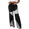 thumbnail image 2 of SMihono Pantalon en Lin Femme Mode Grande Taille Décontracté Ample Pantalon en Denim Lavé à Empiècements Ample pour Femme Jeans Mode de Rue Pantalon à Jambe Grand Femme, jusqu'à 65 % de Rabais!, 2 of 8