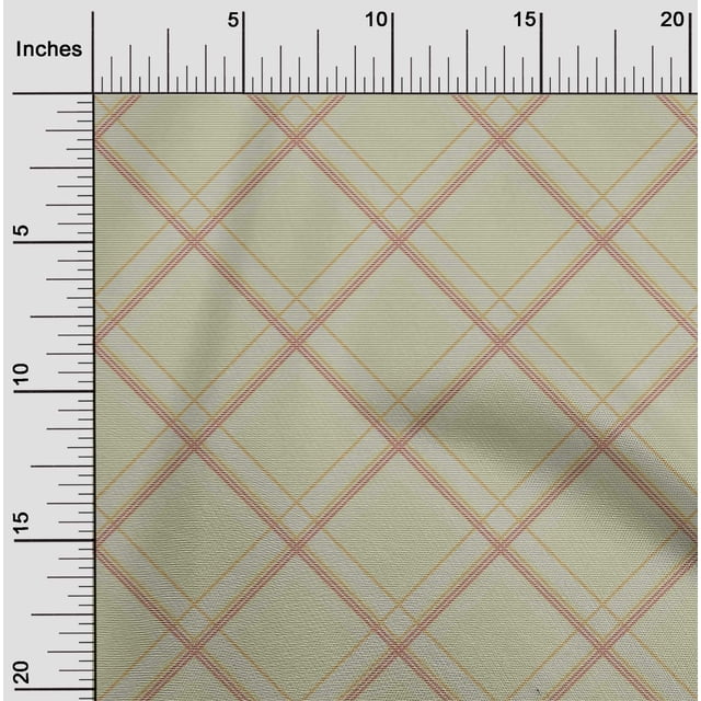 oneOone Cotton Poplin Fabric Tartan Check Decor Fabric Printed BTY 56 Inch Wide