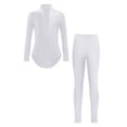 thumbnail image 1 of Manyakai Garçons Enfants Justaucorps de Gymnastique à Manches Longues avec Strass Haut avec Pantalon Combinaison Classique Tango Samba Rumba Tenue de Danse Blanc 10, 1 of 6