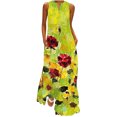 thumbnail image 2 of Robe de Collation des Grades Robe Longue Décontractée pour Femme avec Poche Imprimé Floral Robe Maxi Sans Manches Robe d'Allaitement en Liquidation, 2 of 9