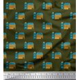 thumbnail image 1 of Soimoi Silk Fabric House Architectural Print Fabric by the Yard 42 Inch Wide, 1 of 5