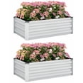 thumbnail image 1 of Outsunny Raised Garden Beds Set of 2, Galvanized Planter Box, Silver, 1 of 10