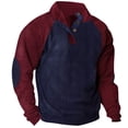 thumbnail image 1 of Besolor Mens Corduroy Sweatshirts Color Block Lapel Collar Button up Pullover Mock Neck Long Sleeve Sweaters Tops, 1 of 3