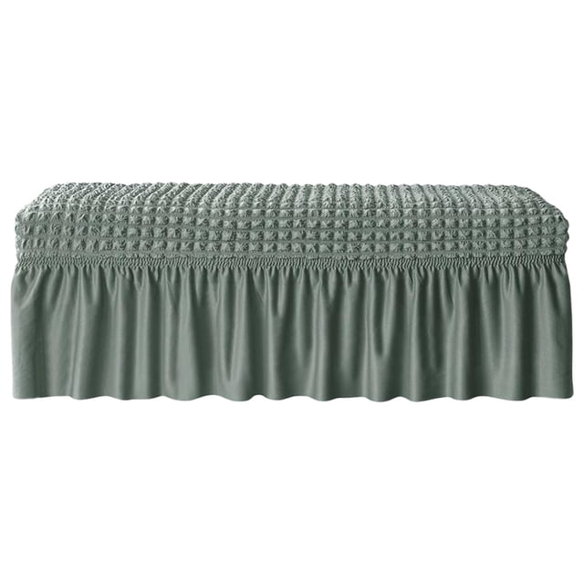 Long Bench Cover Stretch Seat Case Protector Removable Piano Bench Cushion Cover for Hotel, Kitchen, Bedroom, Living Room, Decor Green