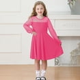 thumbnail image 1 of Robe Fille Ado à Manches Longues, Ligne A, à Étages, Évasée, Robes Soleil, Robe Chic, Robe Rose pour Filles, Robes Chics pour Filles, 1 of 8