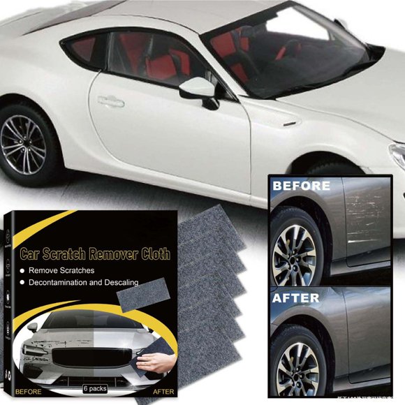 Aurorax Car Scratch Remover Pen,Auto Scratch Repair Cloth 6 Pack Nonslip Long Lasting Microfiber Car Cleaning Kit for Vehicle Interior Exterior Black