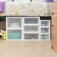 thumbnail image 4 of Sterilite 27 Qt Stacking and Modular Plastic Storage Drawers, White Frame, 4 Pack, 4 of 12
