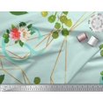 thumbnail image 2 of Soimoi Silk Fabric Leaves & Ranunculus Floral Printed Fabric 1 Yard 42 Inch Wide, 2 of 5