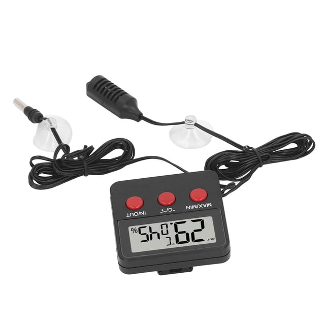 Hygromètre Numérique à Double Sonde au Design Compact pour Bacs à Reptiles et Incubateurs, Moniteur de Température à Piles pour Usage Intérieur et Extérieur