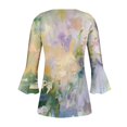 thumbnail image 4 of Blouses pour Femmes, T-shirt Imprimé Mode Manches 3/4 Blouse Col en V Hauts Décontractés, 4 of 5