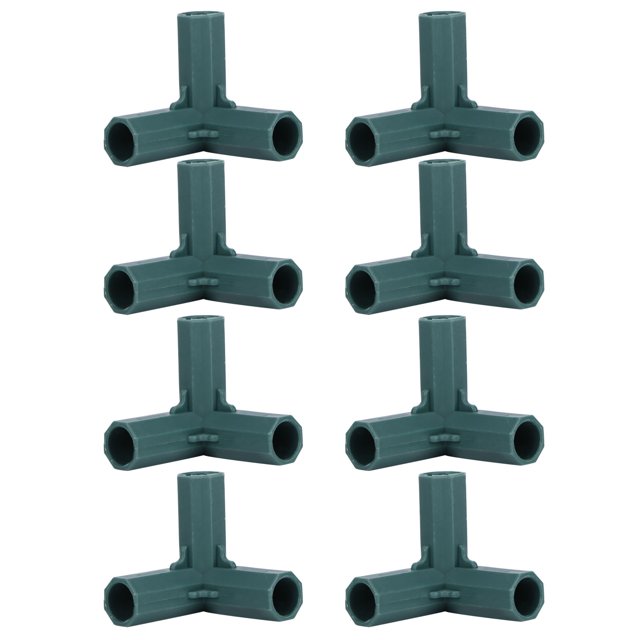 LAFGUR 8Pcs 3-Way Plant Support Connectors Plastic Garden Climbing Stake Joint Gree