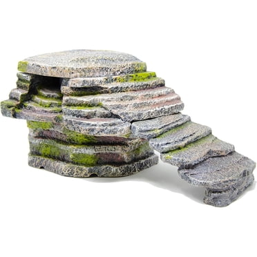 Penn-Plax Reptology Crystal-Falls Vivarium Tiered Water Filtration System – Waterfall, Basking Platform & Filter for Turtles, Frogs & Amphibians