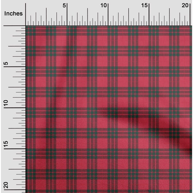 oneOone Cotton Silk Fabric Tartan Check Printed Craft Fabric BTY 42 Inch Wide