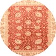 thumbnail image 1 of Ahgly Company Indoor Round Abstract Orange Red Oriental Area Rugs, 3' Round, 1 of 6