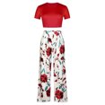 thumbnail image 4 of Cameland Mode Femmes Été Imprimé Floral Décontracté T-Shirt à Manches Courtes + Ensemble Pantalon, 4 of 9