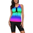 thumbnail image 3 of Women Tankini Swimsuit Tummy Control Top With Shorts Two Piece Bathing Suit, 3 of 6