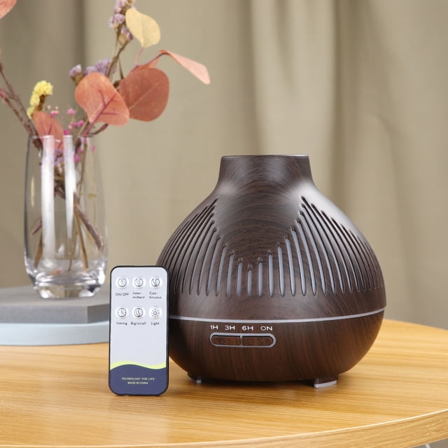 Jusqu'à 65 % de Réduction! Humidificateurs pour Chambre Diffuseur d'Arôme à Grain de Bois Creux 400ML Humidificateur Télécommandé