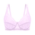 thumbnail image 5 of Sentmoon Bras for Women Plus Size Bras for Women No Underwires Lace Lift Wide Strap Thin Style Breathable Solid Color Support Bras Soft and Comfortable for Date Pink 90C, 5 of 5