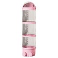thumbnail image 1 of Riforla Vertical Toy Storage Tube with LED Strip Vertical Toy Storage Tube New Stuffed Animal Storage Tube Vertical Stuffed Animal Tube Doll Storage Tube with 360° Rotation Wheels with Lid Pink, 1 of 3