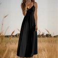 thumbnail image 2 of Robes d'Été pour Femmes Zeophrasy Robe d'Été Unie à Col en V avec Bretelles Réglables Cadeau de Fête des Mères pour Femmes Filles, 2 of 8