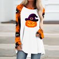 thumbnail image 4 of Costumes d'Halloween pour Femmes 2023 en Liquidation Surdimensionnés Femmes Décontracté Manches Longues Col Rond Hauts Blouse Ample Imprimé d'Halloween, 4 of 6