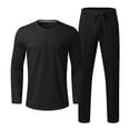 thumbnail image 5 of TIMIFIS Men's Tracksuit 2 Piece Sweatsuit Workout Long Sleeve Solid Color Suit Round Neck Long Sleeve T-Shirt Trousers Tight Two Piece SetFall, 5 of 5