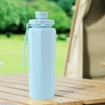 thumbnail image 1 of Bouteille d'Eau de Sport Pliable pour l'Extérieur 600 ml - Bouilloire en Silicone Résistante aux Hautes Températures / Conception Pliable Portable pour le Camping, la Randonnée, les Sports / avec Corde de Levage Durable / Étanche / Bleu Ciel, 1 of 6